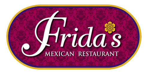 Fridas Mexican Restaurant Logo on a Pink Banner